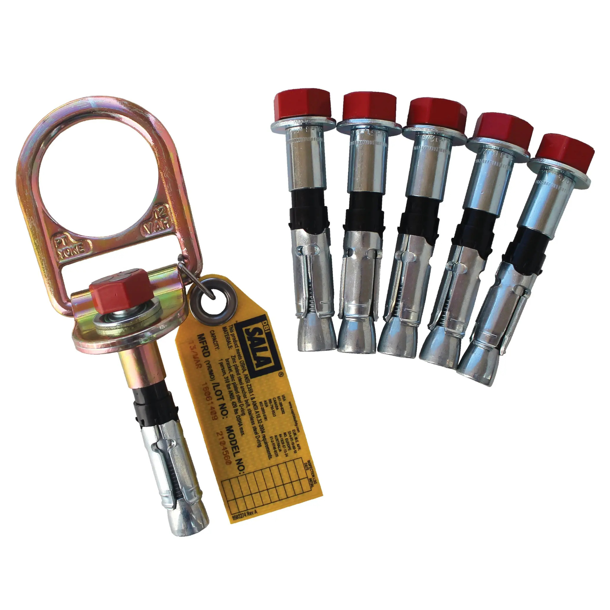 3M DBI-SALA Concrete D-Ring Anchor with 5 Extra Bolts from GME Supply